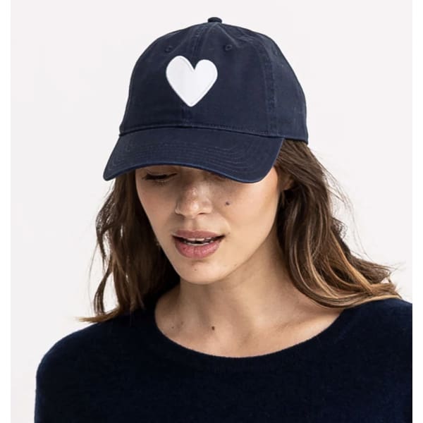 Baseball Hat Heart Patch Indigo/White WS - Clothing & Accessories