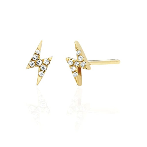 mini diamond lighting bolt stud earring - Jewelry